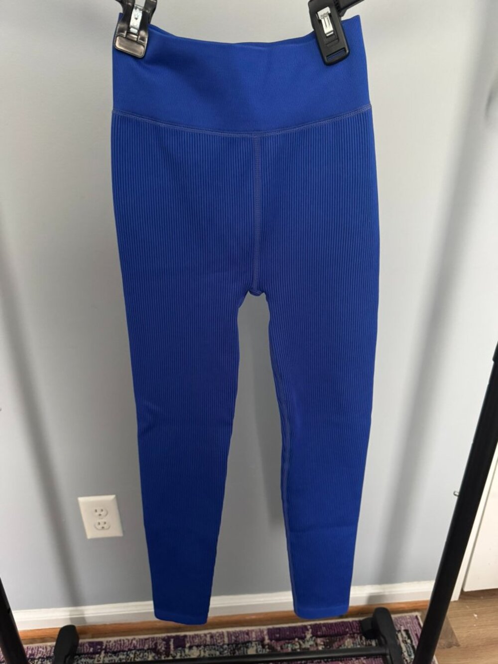 NWT Calvin Klein Performance Blue Ribbed High Rise Leggings